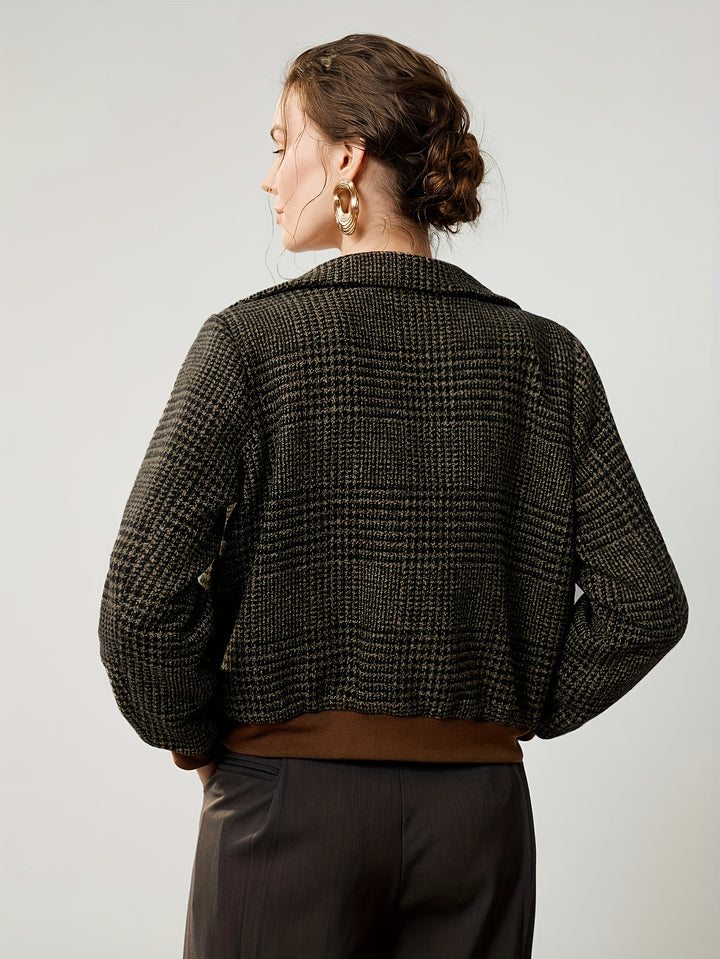 Women's Slim-Fit Plaid Button-Front Jacket