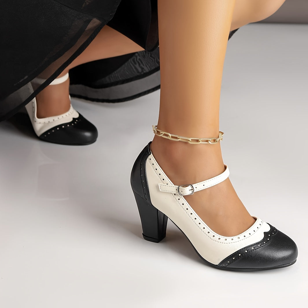Amy™ | Stylish Two-Tone High Heels with Comfortable Design