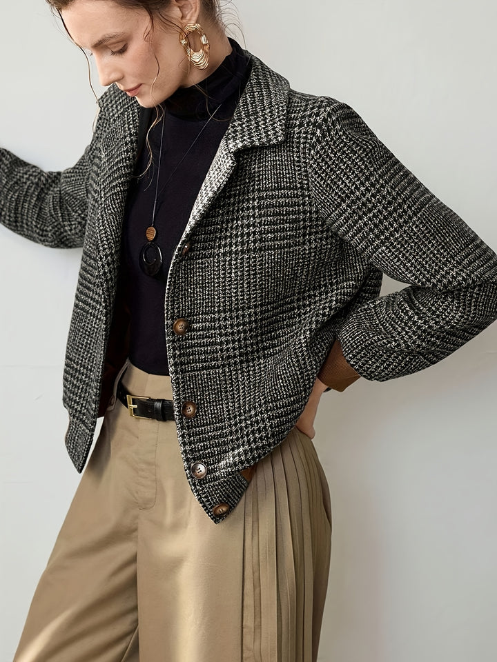 Women's Slim-Fit Plaid Button-Front Jacket