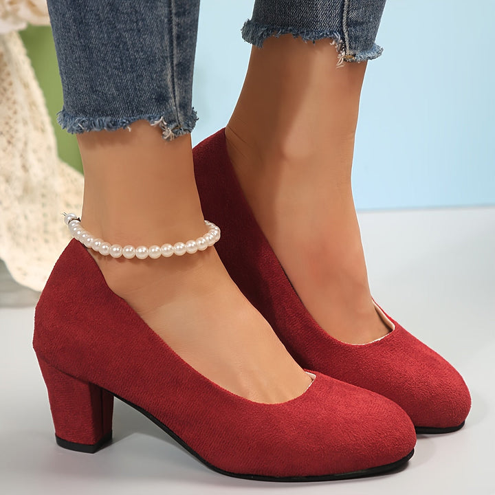 Laura - Comfort-Focused Wide Toe Pumps with Stable Heel