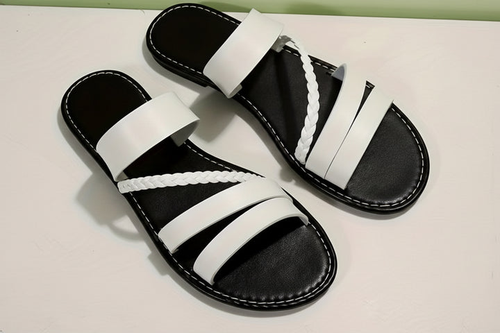 Women's Flat Woven Slide Sandals