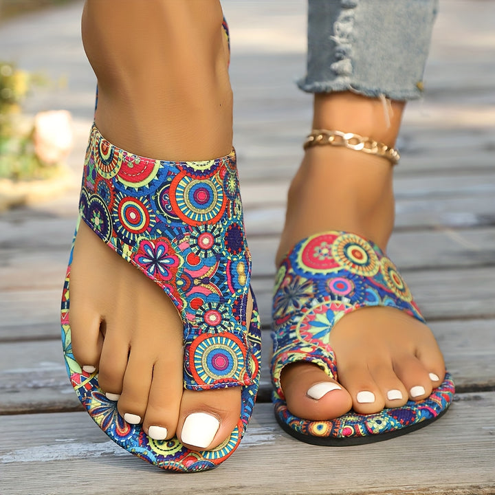 Women's Floral Flat Athletic Slide Sandals