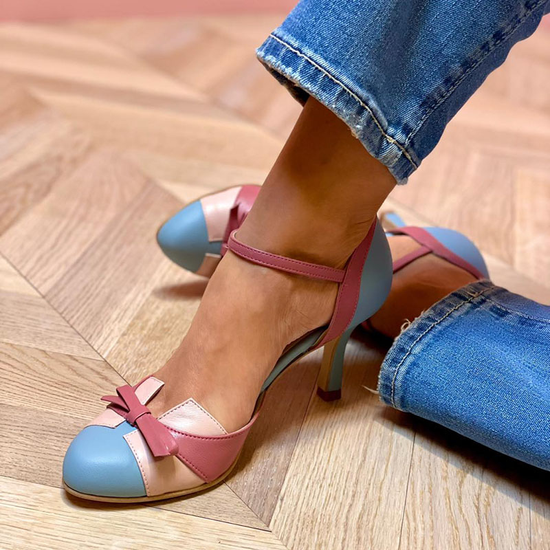Bellarosa | Vibrant Bow-Accent Sandals with Strap and Round Toe
