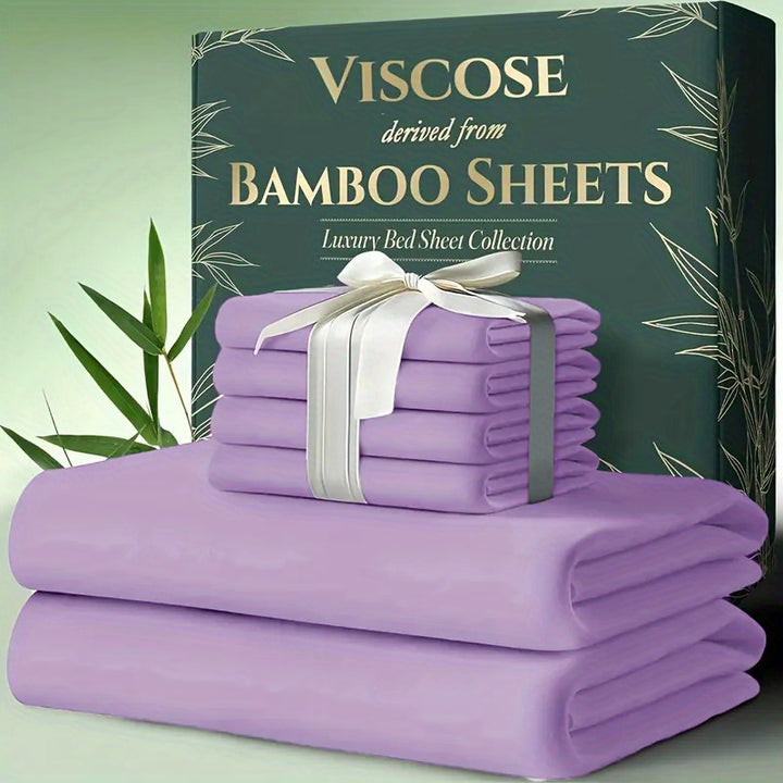 6pcs Bamboo Cooling Bed Sheets Sets  - Ultra Soft & Luxuriously Cooling for Hot Sleepers